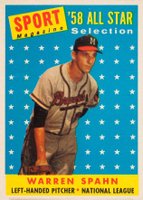 1958 Topps #494 Warren Spahn All-Star Baseball Card