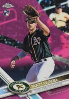 2017 Topps Chrome #98 Matt Olson Pink Refractor Baseball Card