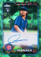 2024 Topps Chrome Sapphire Update Series Chrome Sapphire Autographs #SI Shota Imanaga Green Baseball Card