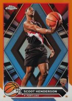 2023 Topps Chrome #60 Scoot Henderson Orange Refractor Basketball Card