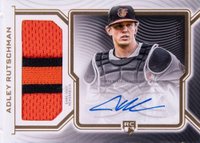 2023 Topps Definitive Collection Definitive Rookie Patch Autographs #DRPCAR Adley Rutschman Baseball Card