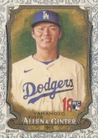 2024 Topps Allen & Ginter #201 Yoshinobu Yamamoto Foil Filigree Baseball Card