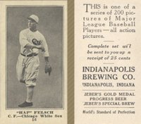 1916 Indianapolis Brewing #56 Hap Felsch Baseball Card
