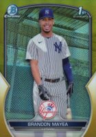 2023 Bowman Chrome Prospects #BCP188 Brandon Mayea Gold Refractor Baseball Card