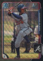 2015 Bowman Chrome Prospects #BCP71 Ozhaino Albies Black Wave Refractor Baseball Card