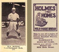 1916 Holmes for Homes Bread #194 Ivy Wingo Baseball Card