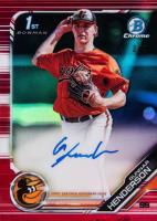 2019 Bowman Draft Chrome Draft Picks Autograph #CDAGH Gunnar Henderson Red Refractor Baseball Card