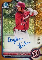 2022 Bowman Chrome Prospect Autographs #CPADL Daylen Lile Gold Mini Diamond Refractor Baseball Card