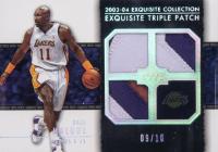 2003 Upper Deck Exquisite Collection Exquisite Triple Patch #E3PKM Karl Malone Basketball Card