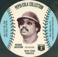 1977 Pepsi-Cola Baseball Stars Discs # Reggie Jackson Light Blue Baseball Card