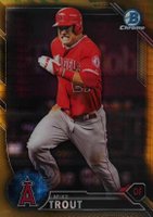 2016 Bowman Chrome National Refractors #BNR1 Mike Trout Gold Baseball Card