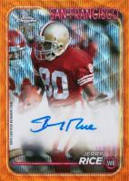 2024 Topps Chrome Base Autographs Variations #BAJRI Jerry Rice Orange Wave Football Card