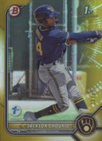 2022 Bowman 1st Edition #BPPF79 Jackson Chourio Gold Foil Baseball Card