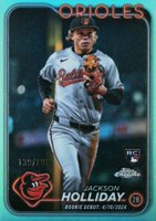 2024 Topps Chrome Update #USC89 Jackson Holliday Aqua Refractor Baseball Card