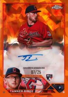 2023 Topps Chrome Update Sapphire Edition Autograph #TB Tanner Bibee Orange Baseball Card