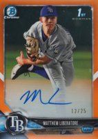 2018 Bowman Draft Chrome Draft Picks Autographs #CDAML Matthew Liberatore Orange Refractor Baseball Card