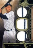 2015 Topps Tier One Relics #DJ Derek Jeter Triple Swatch Baseball Card