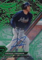2017 Topps High Tek #FF Freddie Freeman Autograph-Green Rainbow Baseball Card