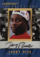 1996 Laser View Inscriptions Autographs # Jerry Rice Football Card