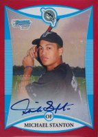 2008 Bowman Chrome Draft #115 Michael Stanton Autograph-Red Refractor Baseball Card