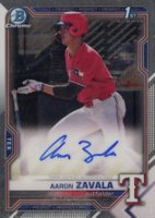 2021 Bowman Draft Chrome Draft Pick Autographs #CDAAZ Aaron Zavala Baseball Card