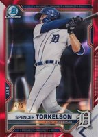 2021 Bowman Draft #BDC20 Spencer Torkelson Chrome-Red Lava Refractor Baseball Card