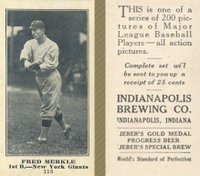1916 Indianapolis Brewing #118 Fred Merkle Baseball Card