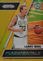 2017 Panini Prizm Fundamentals #7 Larry Bird Gold Prizm Basketball Card
