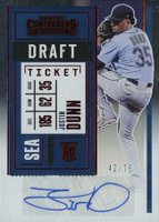 2020 Panini Contenders #156 Justin Dunn Autograph-Red Draft Ticket Baseball Card