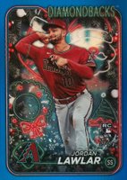 2024 Topps Holiday #H166 Jordan Lawlar Blue Metallic Glitter Baseball Card