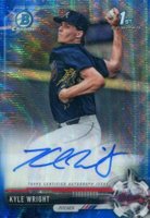 2017 Bowman Draft Chrome Draft Picks Autographs  #CDAKW  Kyle Wright Blue Wave Refractor Baseball Card