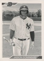 2020 Bowman Heritage Prospects #8 Jasson Dominguez Black & White Baseball Card