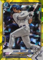 2021 Bowman Draft Chrome Sapphire Edition #BDC47 Bobby Witt Jr. Yellow Baseball Card