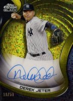 2022 Topps Chrome Black Autographs #DJ Derek Jeter Gold Mini Diamond Refractor Baseball Card