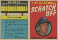 1970 Topps Scratch-Offs # Claude Osteen Baseball Card