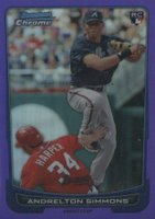 2012 Bowman Chrome #47 Andrelton Simmons Purple Refractor Baseball Card