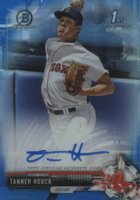 2017 Bowman Draft Chrome Draft Picks Autographs  #CDATH Tanner Houck Blue Refractor Baseball Card