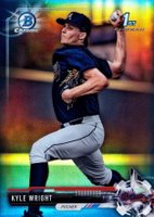 2017 Bowman Draft #BDC120 Kyle Wright Chrome-Turned to Side-Sky Blue Baseball Card