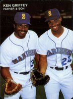 1991 Mother's Cookies Ken Griffey Jr. #3 Holding Gloves Baseball Card