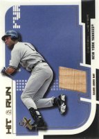 2002 Fleer E-X Hit & Run # Derek Jeter Game Used Bat Baseball Card