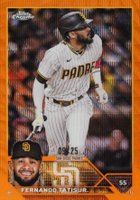 2023 Topps Chrome #129 Fernando Tatis Jr. Orange Wave Refractor Baseball Card