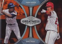 2019 Topps Chrome Greatness Returns  #GRE8 Hank Aaron/Mike Trout Orange Baseball Card