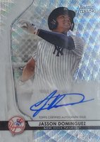 2020 Bowman Sterling Prospect Autographs #JD Jasson Dominguez Wave Refractor Baseball Card