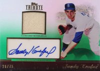 2011 Topps Tribute Autograph Relic #SK Sandy Koufax Green Baseball Card