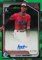 2024 Bowman Chrome Sapphire Edition Prospects Autographs #AR Adriel Radney Green Baseball Card