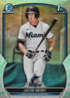 2023 Bowman Chrome Prospects #BCP108 Jacob Berry Lunar Glow Refractor Baseball Card