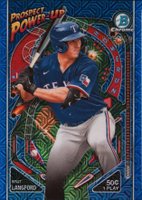 2024 Bowman Mega Box Chrome Prospect Power-Up #PP3 Wyatt Langford Blue Baseball Card