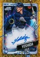2024 Topps Chrome Cosmic Cosmic Chrome Autographs #MY Masataka Yoshida Gold Interstellar Refractor Baseball Card