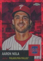 2022 Topps Chrome Platinum Anniversary #167 Aaron Nola Red Atomic Refractor Baseball Card