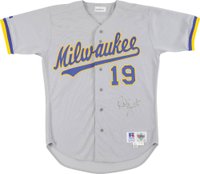 1980 Hall of Fame Player Game Used  # Robin Yount Jersey Baseball Card